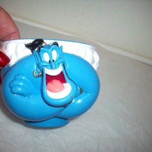 Vintage Aladdin Genie Blue Plastic Robin Williams Mug Cup Applause Disney On Ice